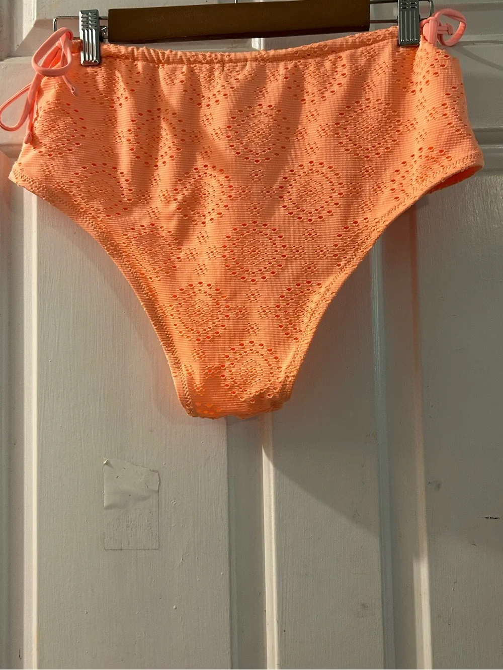 aerie Orange High-Waist Eyelet Bikini Bottoms